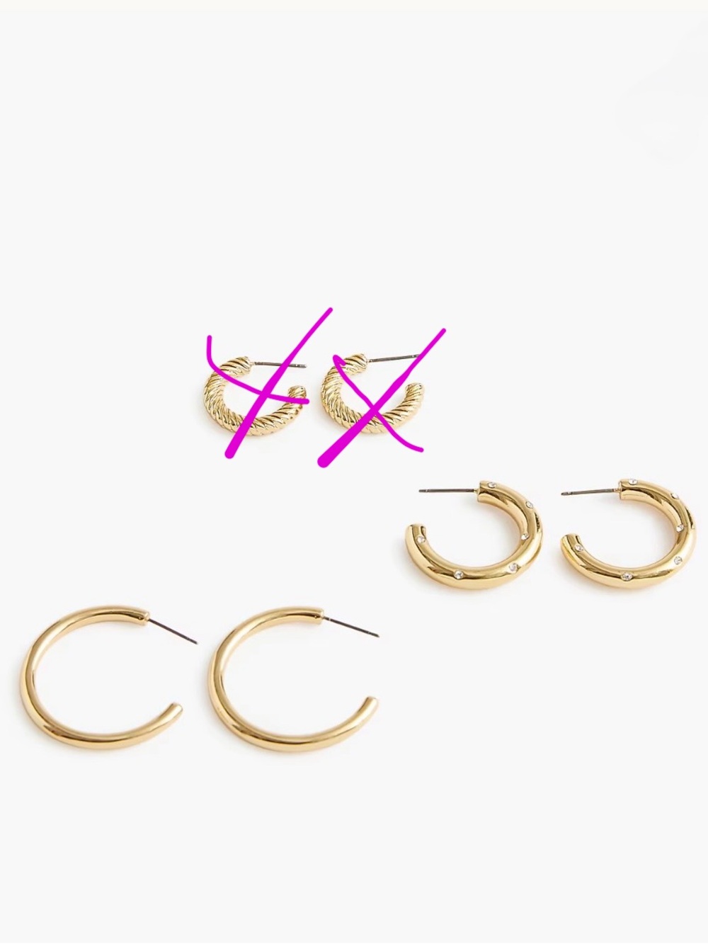 NWT J. CREW FACTORY Nautical links hoop earrings set in rich gold with dust bag